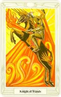 Knight of Wands Tarot card in Crowley Tarot deck