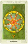 Four of Wands Tarot card in Crowley deck