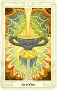 Ace of Cups Tarot card in Crowley deck