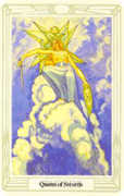 Queen of Swords Tarot card in Crowley deck