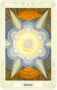 Six of Disks Tarot card in Crowley deck
