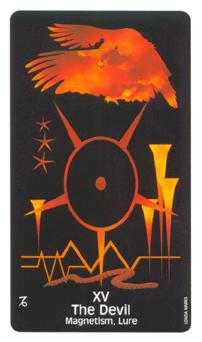The Devil Tarot card in Crow's Magick Tarot deck