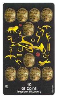 Ten of Coins Tarot card in Crow's Magick Tarot deck