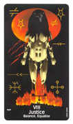 Justice Tarot card in Crow's Magick Tarot deck