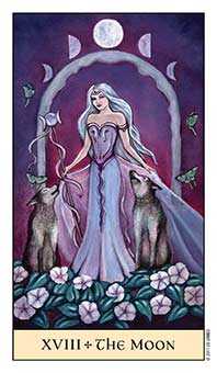 The Moon Tarot card in Crystal Visions Tarot deck