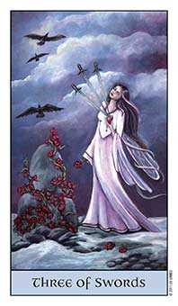 Three of Swords Tarot card in Crystal Visions Tarot deck