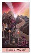 Three of Wands Tarot card in Crystal Visions deck