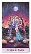 Three of Cups Tarot card in Crystal Visions deck