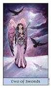 Two of Swords Tarot card in Crystal Visions deck