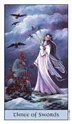 Three of Swords Tarot card in Crystal Visions deck