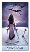 Six of Swords Tarot card in Crystal Visions deck
