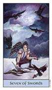 Seven of Swords Tarot card in Crystal Visions deck