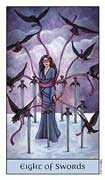 Eight of Swords Tarot card in Crystal Visions deck
