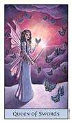 Queen of Swords Tarot card in Crystal Visions deck