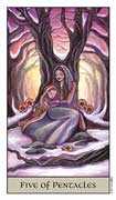 Five of Coins Tarot card in Crystal Visions deck