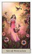 Six of Coins Tarot card in Crystal Visions Tarot deck