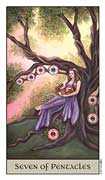 Seven of Coins Tarot card in Crystal Visions Tarot deck