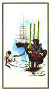 Three of Wands Tarot card in Salvador Dali deck