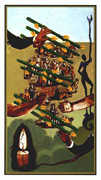 Seven of Wands Tarot card in Salvador Dali Tarot deck