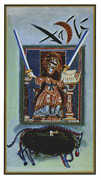 Two of Swords Tarot card in Salvador Dali deck