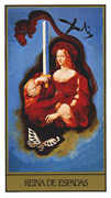 Queen of Swords Tarot card in Salvador Dali deck