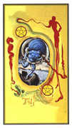 Two of Coins Tarot card in Salvador Dali deck