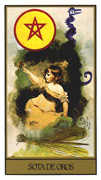 Page of Coins Tarot card in Salvador Dali deck