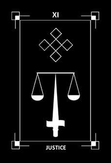 Justice Tarot card in Dark Exact Tarot deck