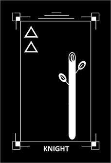 Knight of Wands Tarot card in Dark Exact Tarot deck