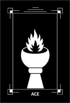 Ace of Cups Tarot card in Dark Exact Tarot deck