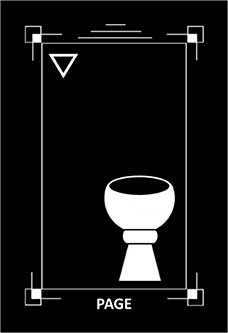 Page of Cups Tarot card in Dark Exact Tarot deck