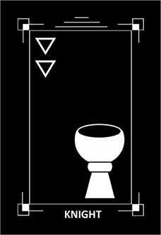 Knight of Cups Tarot card in Dark Exact Tarot deck