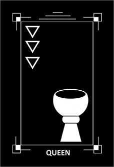 Queen of Cups Tarot card in Dark Exact Tarot deck