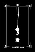 The Hanged Man Tarot card in Dark Exact deck