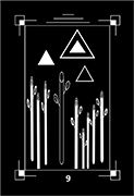 Nine of Wands Tarot card in Dark Exact deck