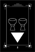 Two of Cups Tarot card in Dark Exact Tarot deck