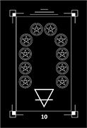 Ten of Coins Tarot card in Dark Exact deck