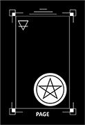 Page of Coins Tarot card in Dark Exact deck