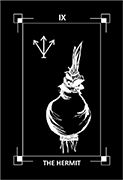 The Hermit Tarot card in Dark Exact Tarot deck
