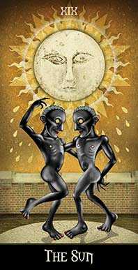 The Sun Tarot card in Deviant Moon Tarot deck