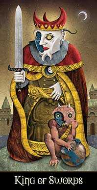 King of Swords Tarot card in Deviant Moon Tarot deck