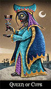 Queen of Cups Tarot card in Deviant Moon deck