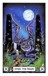 The Moon Tarot card in Dragon Tarot deck