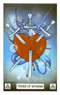 Three of Swords Tarot card in Dragon Tarot deck