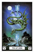 Two of Cups Tarot card in Dragon deck