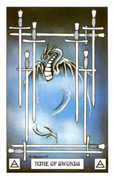 Nine of Swords Tarot card in Dragon deck