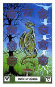 Nine of Coins Tarot card in Dragon Tarot deck