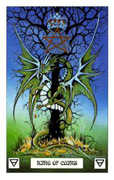 King of Coins Tarot card in Dragon deck