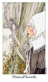 Three of Swords Tarot card in Dreaming Way Tarot deck