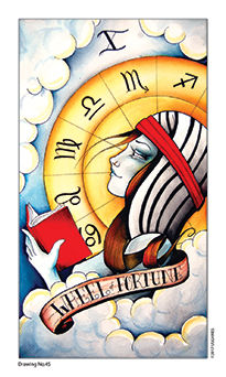 Wheel of Fortune Tarot card in Eight Coins' Tattoo Tarot Tarot deck